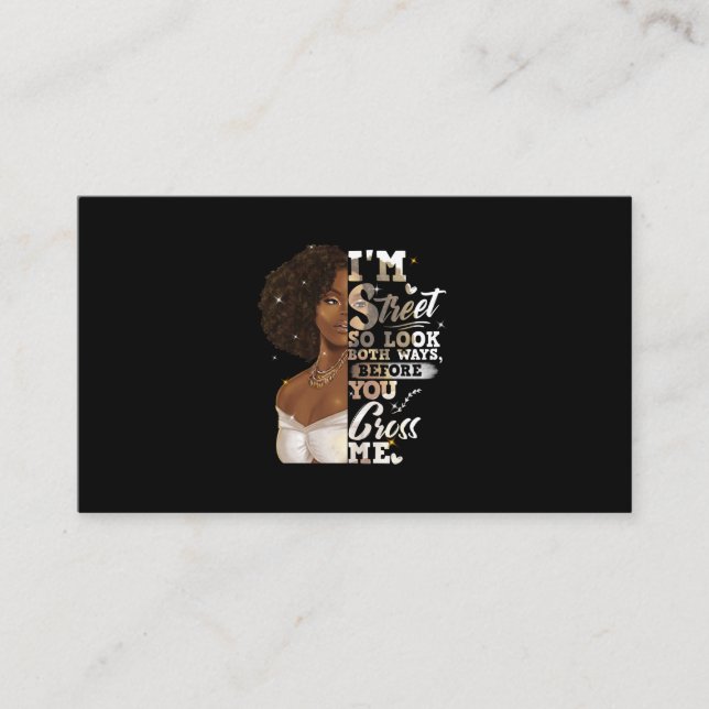 Ich bin so in der Straße, schauen Sie beide Wege,  Visitenkarte (Vorderseite)