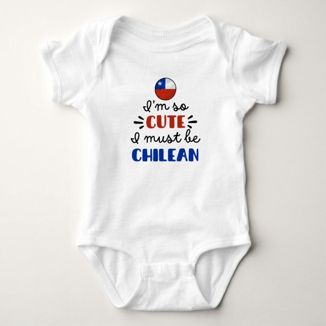 Ich bin so niedlich, dass ich Chilene sein muss Baby Strampler (Vorderseite)