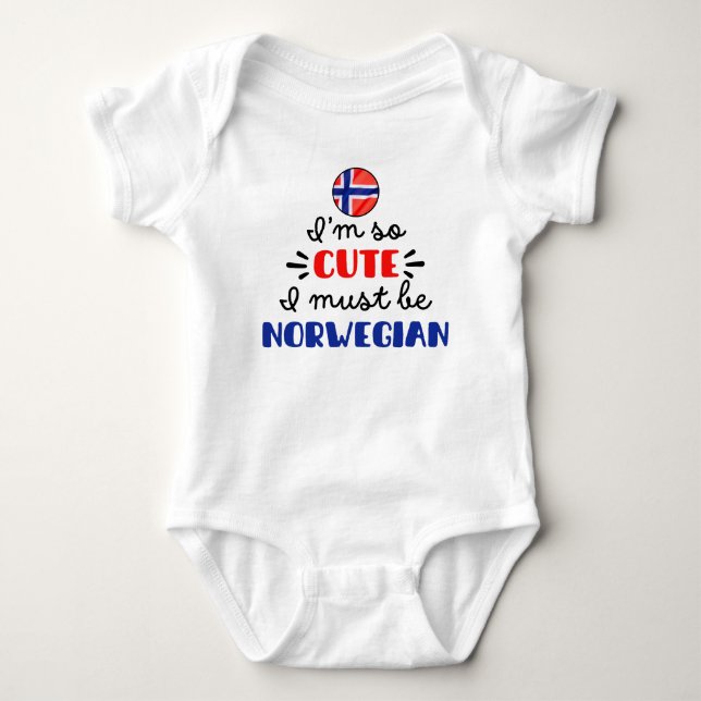 Ich bin so niedlich, dass ich Norwegisch sein muss Baby Strampler (Vorderseite)