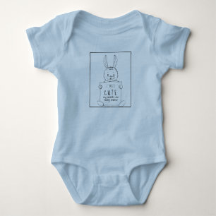 Ich bin so Niedlich meine Eltern Rabbit Black Blue Baby Strampler