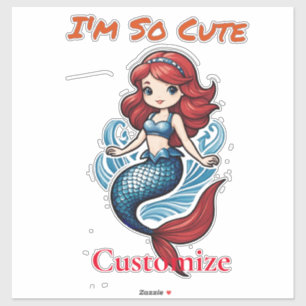 Ich bin so Niedlich Mermaid Thunder_Cove Aufkleber