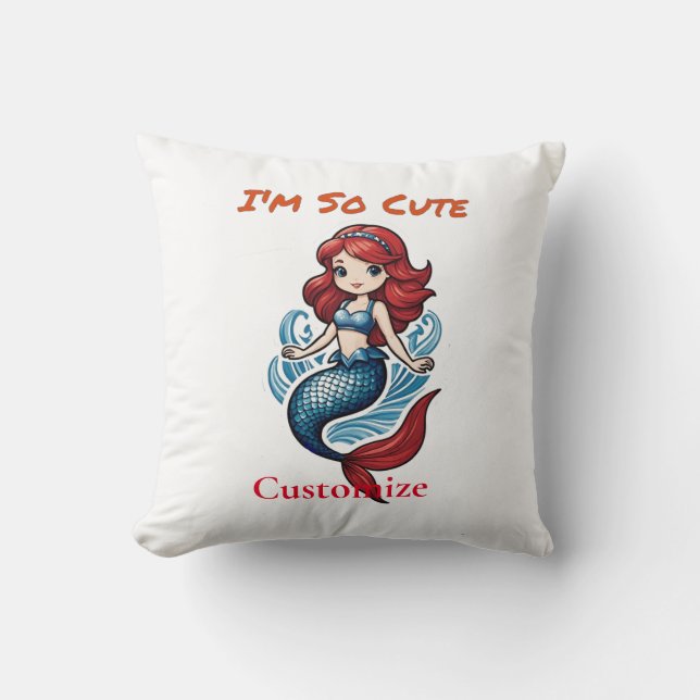Ich bin so Niedlich Mermaid Thunder_Cove Kissen (Vorderseite)