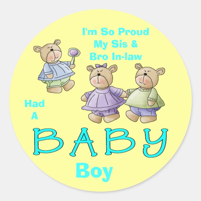 Ich bin so stolz - Baby Boy Runder Aufkleber (Vorderseite)