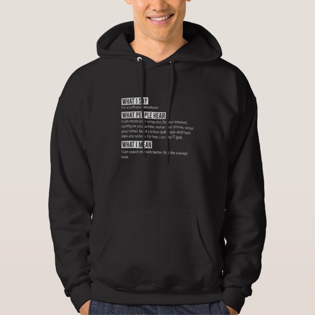 Ich bin Software Developer Funny Programming Progr Hoodie (Vorderseite)