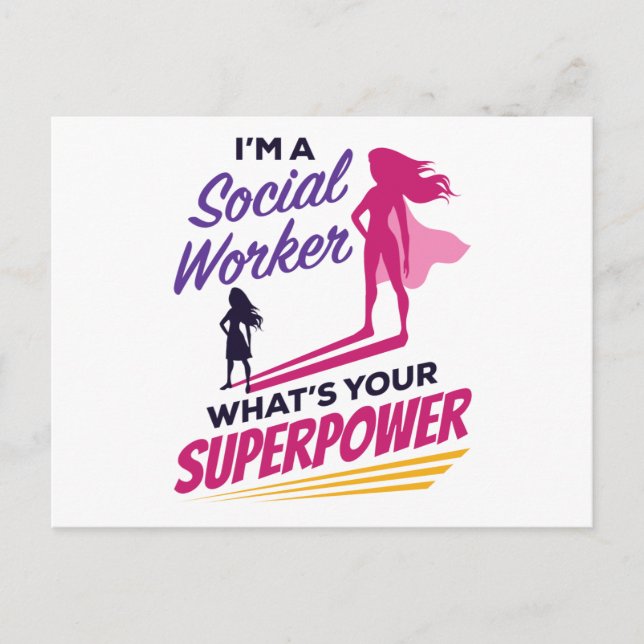 Ich bin Sozialarbeiter Was ist Ihre Supermacht? Postkarte (Vorderseite)