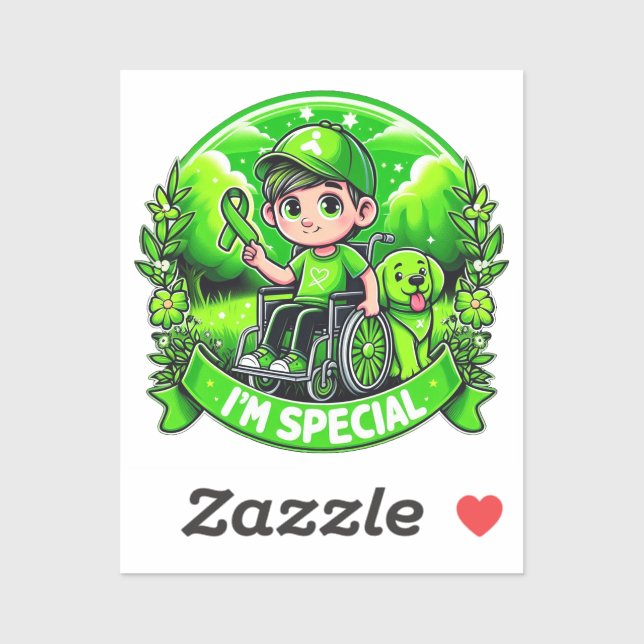 🌟 ich bin Special - Zerebral Palsy Bewusstsein De Aufkleber (Blatt)