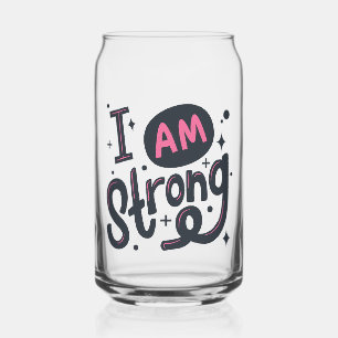 Ich bin stark motivierend Typography Design Dosenglas