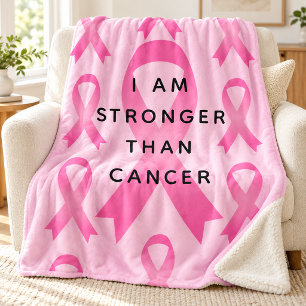 Ich bin stärker als Krebs Pink Ribbon Sherpadecke