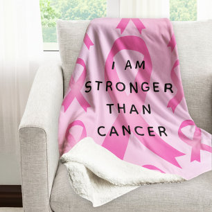 Ich bin stärker als Krebs Pink Ribbon Sherpadecke