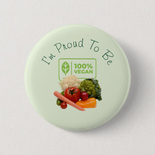 Ich bin stolz, 100% Vegan zu sein Button