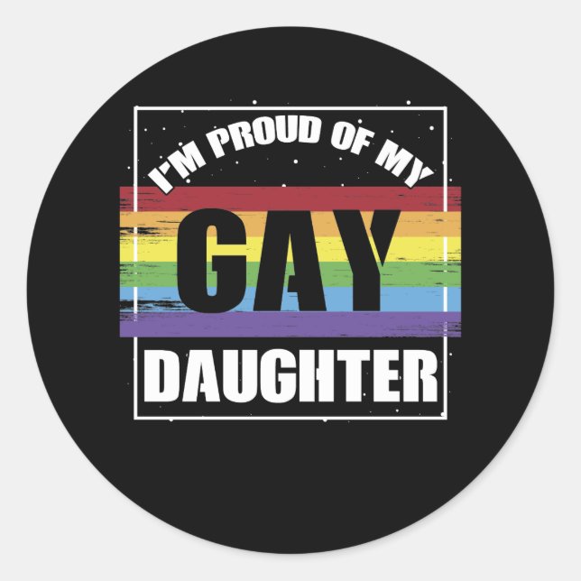 Ich bin stolz auf meine Homosexuellen - LGBTQ-Mama Runder Aufkleber (Vorderseite)