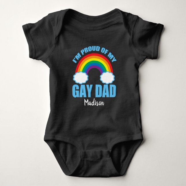 Ich bin stolz auf meinen Gad Vater LGBT Son Daught Baby Strampler (Vorderseite)