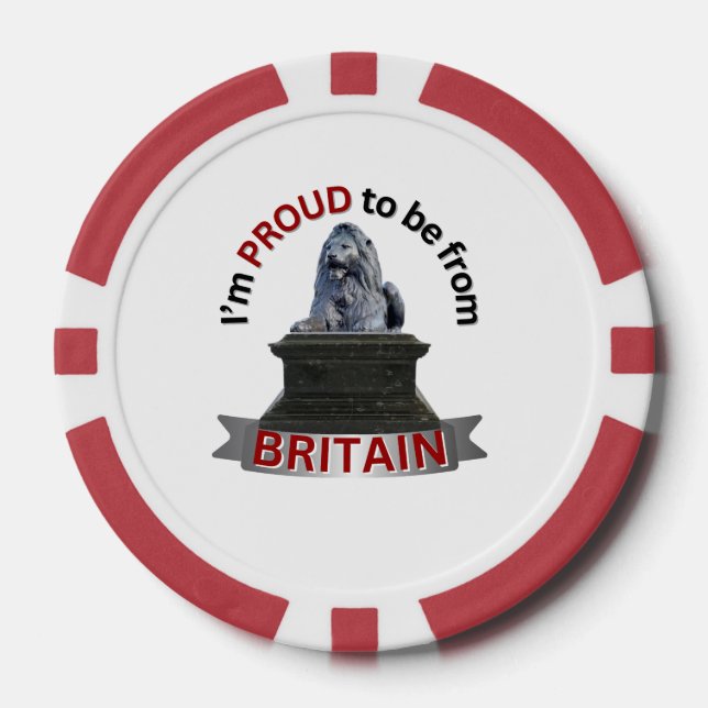 Ich bin stolz, aus Großbritannien zu kommen Pokerchips (Vorderseite)