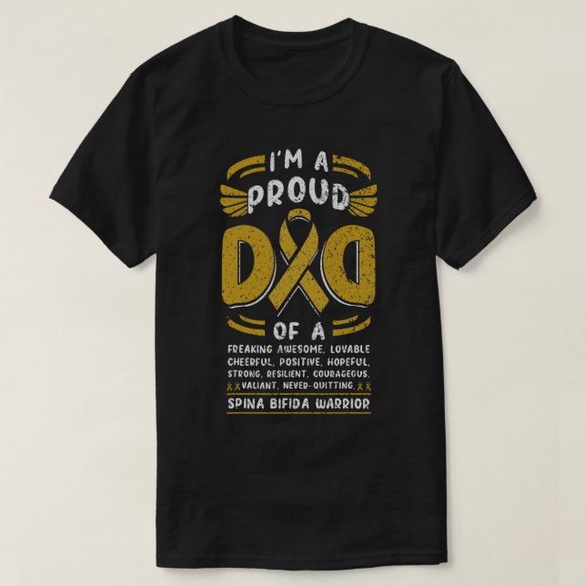 Ich bin stolz Vater von Spina BIFIDA Krieger Motiv T-Shirt (Design vorne)