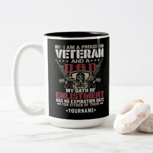 Ich bin stolz, Veteran und Vater zu sein Zweifarbige Tasse