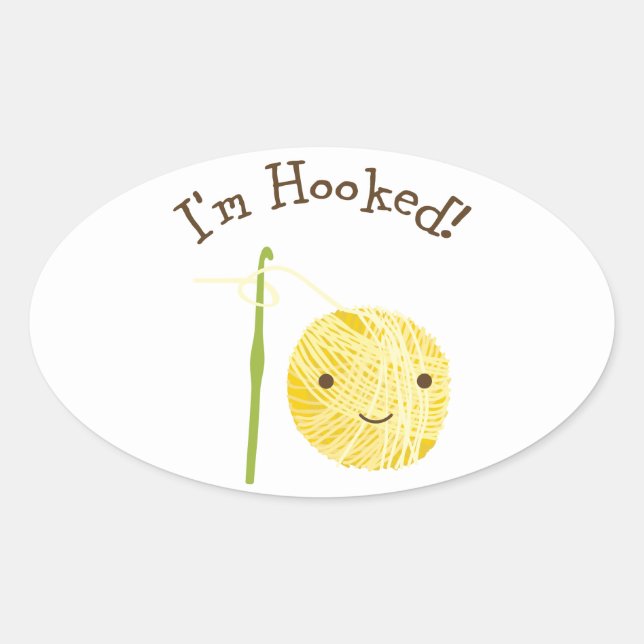 Ich bin süchtig! ovaler aufkleber (Vorderseite)