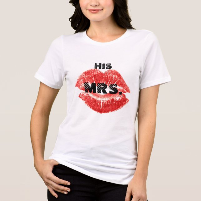 Ich bin T - Shirt seiner Frau Red Lips Brides (Vorderseite)