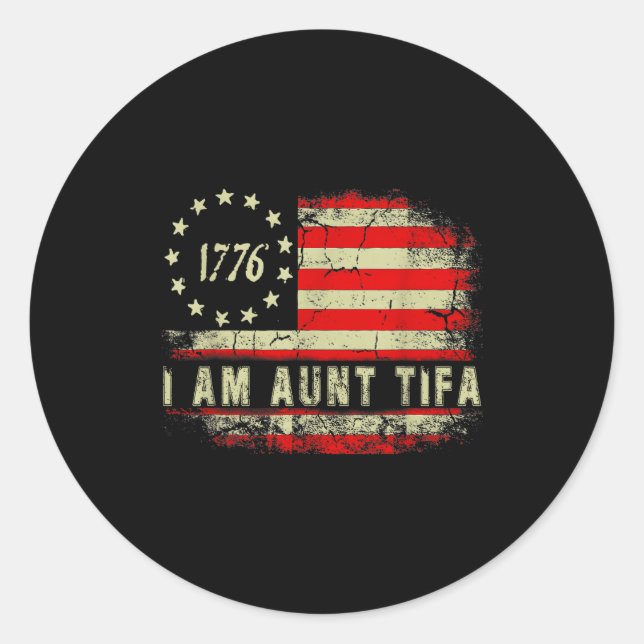 Ich bin Tante Tifa  Runder Aufkleber (Vorderseite)