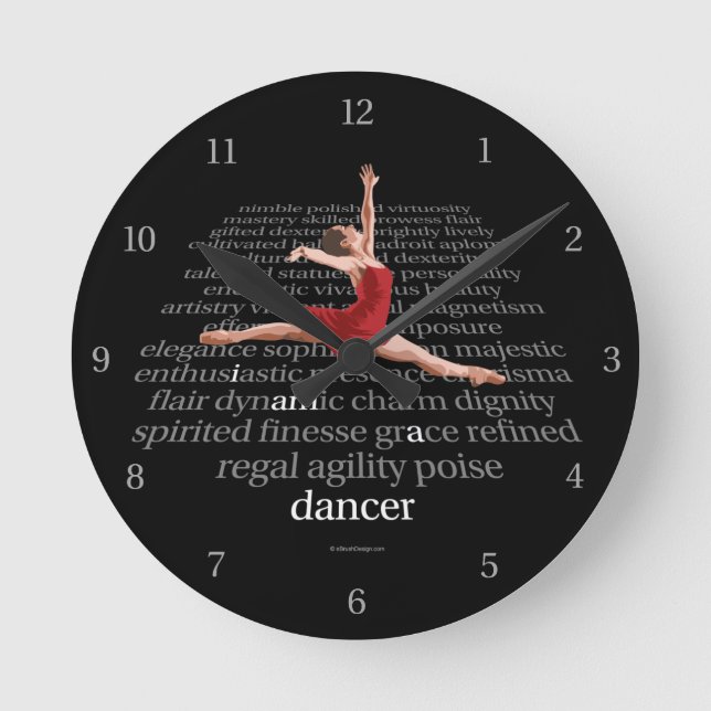 Ich bin Tänzerin Runde Wanduhr (Vorderseite)