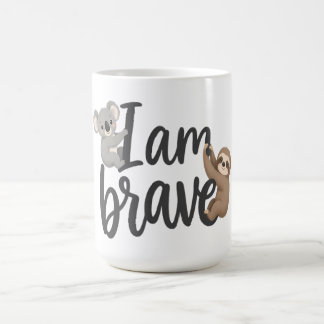 Ich bin tapfer süßer Koala & Faultier Wachstums-Mi Kaffeetasse