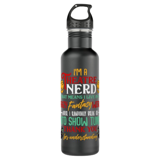 Ich bin Theater-Nerd auf Bühne Theater Liebhaber S Edelstahlflasche (Vorderseite)