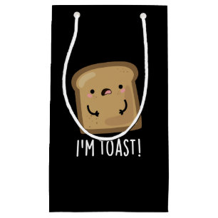 Ich bin Toast Funny Bread Pun Dark BG Kleine Geschenktüte