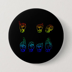 Ich bin tot ASL American Sign Language Fingerbuchs Button