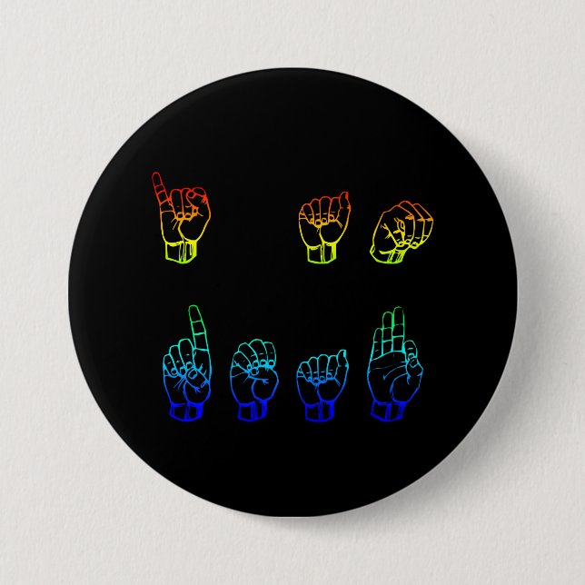 Ich bin tot ASL American Sign Language Fingerbuchs Button (Vorderseite)