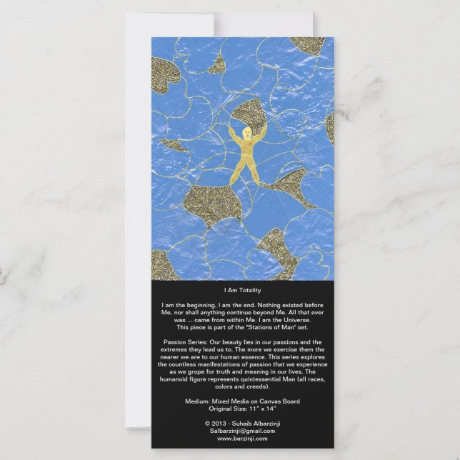 Ich bin Totalität und alles fällt weg - lange Kart (Vorderseite)