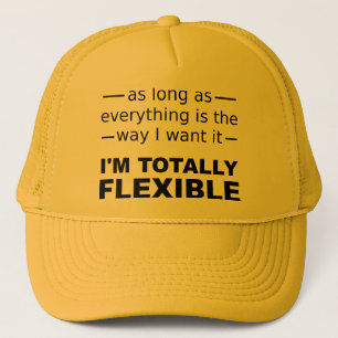 Ich bin Totally Flexible Funny Ball Cap Hut Truckerkappe