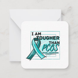 ICH BIN TOUGHER ALS PCOS PCOS AWARENESS Aquamarin Mitteilungskarte