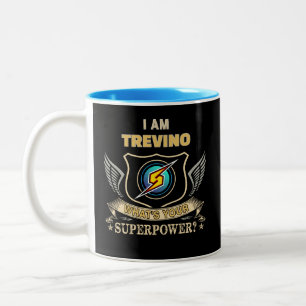 Ich bin TREVINO, was ist dein Superheldenstück Zweifarbige Tasse