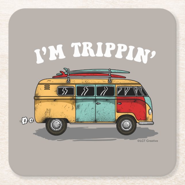 Ich bin Trippin' Rechteckiger Pappuntersetzer (Vorderseite)