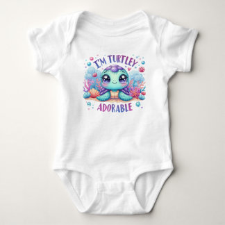 "Ich bin Turtley Adorable" Baby Jersey Bodysuit Strampler