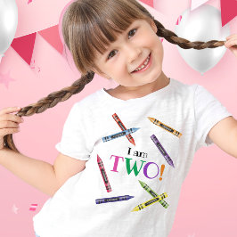 Ich bin Two Crayon Kids 2. Geburtstags-Party T-Shirt