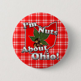 Ich bin über Ohio, lustige rote Rosskastanien-Nuss Button