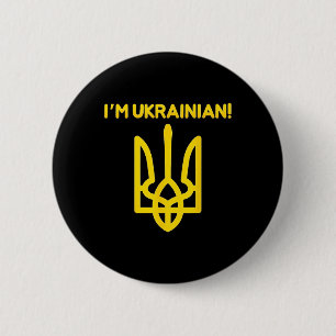 Ich bin ukrainisch Ukraine Wappen Ukrainische Mach Button