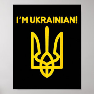 Ich bin ukrainisch Ukraine Wappen Ukrainische Mach Poster