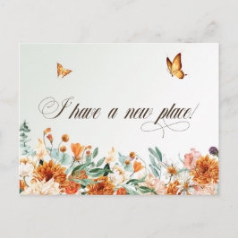 Ich bin umgezogen, Sommerferien Blume und Schmette Postkarte