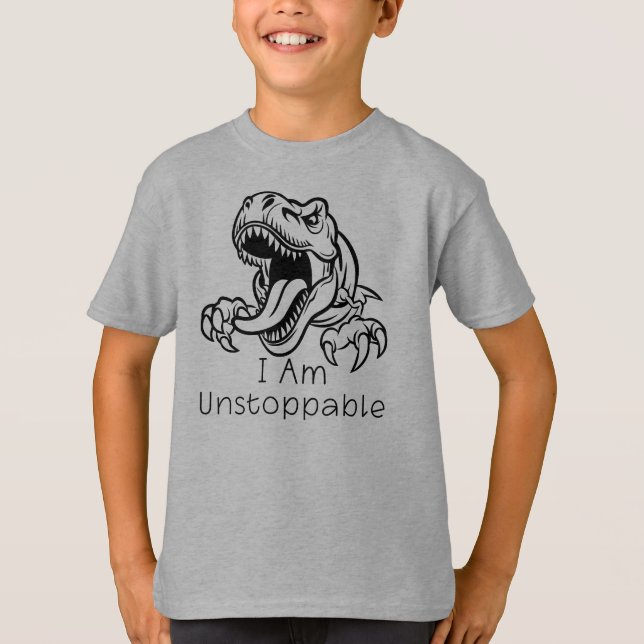 Ich bin unaufhaltsam, Angry Dinosaurier T-Shirt (Vorderseite)