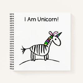 Ich bin Unicorn Zebra Notebook Notizbuch
