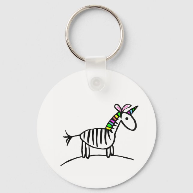 Ich bin Unicorn Zebra Schlüsselanhänger (Vorderseite)