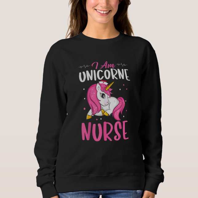 Ich bin Unicorne Nurse International Nurses Da Sweatshirt (Vorderseite)