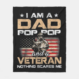 Ich bin Vater Pop Pop Veteran Geschenk für Vater Fleecedecke