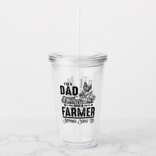 Ich bin Vater und Bauer Landwirtschaft Acryltrinkbecher