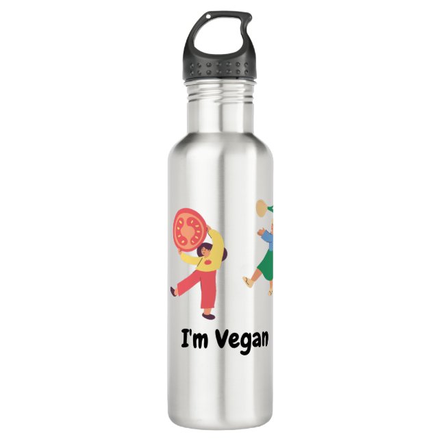 Ich bin VEGAN, beste Geschenke für Veganer, lustig Edelstahlflasche (Vorderseite)