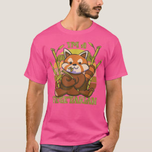 Ich bin Vegetarier - Niedlich Red Panda - Veganer T-Shirt