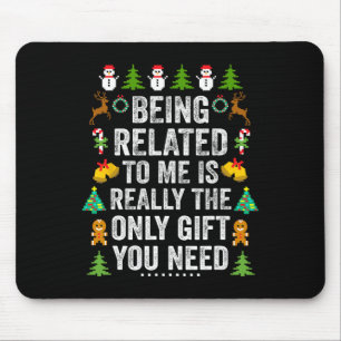 Ich bin verbunden mit meiner Fun Weihnachtsfamilie Mousepad