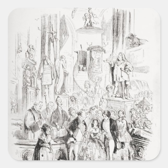 Ich bin Verheiratet Quadratischer Aufkleber (Vorderseite)