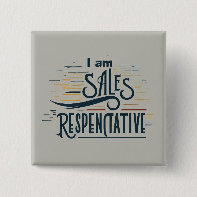 Ich bin Verkaufsrepräsentant Square Button (Vorderseite)